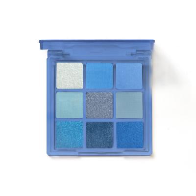 China New 9 Color Waterproof Eyeshadow Student Cos Color Makeup Waterproof Powder Eyeshadow Palette Blue Yellow for sale