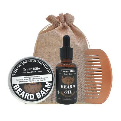 China Whitening Men Hair Growth Softens Strengthens Beards and Mustaches Beard Oil Set Men Beard Growth Kit for sale