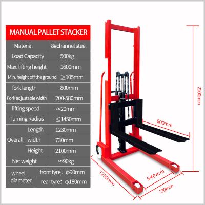 China Ton Manual Stacker With Electric Hand Stacker 1 Hotels Hand Stacker for sale