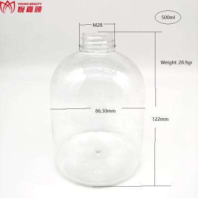 China BEAUTY PACKAGING 12oz Clear Empty Pet Bottle Round Shape Plastic Juice Drinking Bottle for sale