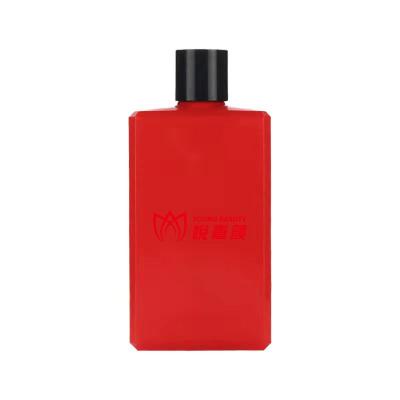 China BEAUTY PACKAGING Square Black and Red Colors Bottle for Packaging Containers and PETG Mens Cosmetics Plastic Bottle 100ml 200ml 300ml 400ml 500ml for sale