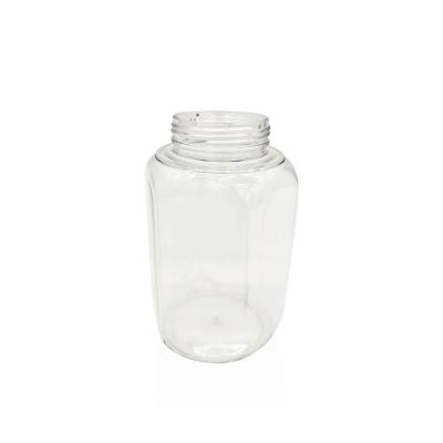 China BEAUTY PACKAGING 14oz/420ml Smell Proof Hexagon Glass Honey Sweet Jars Transparent Non-Toxic Disposable Plastic Jar for sale