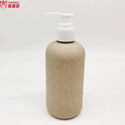 China BEAUTY PACKAGING 50ml 300ml 500ml Empty Biodegradable Wheat Straw Plastic Shampoo Lotion Pet Bottle With Pump Dispenser for sale