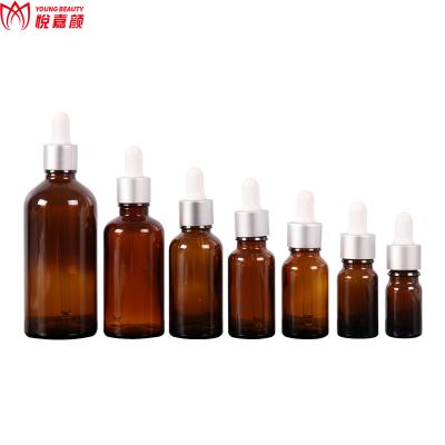 China BEAUTY PACKAGING 20ml 30ml 50ml 100ml Essential Oil Serum Flat Shoulder Frosted Glass Dropper Bottle With Pipette for sale