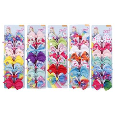 China HC502 Deformed Finish 3.5 Inch Bow Hair Clip Baby Hair Accessories Set Style 5 Perfect Hot Colors Bow Hair Pin One Card Children for sale