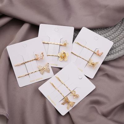 China HC240A Eco-friendly Unique Design Color Hair Accessories Iron Hair Clips Golden Gold Plated Alloy Hair Grips Set for sale