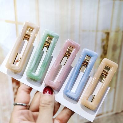 China HC258 2020 New Hot Sale Girls Hair Accessories Good Beautiful Plating Geometric Acrylic Simple Hair Clips for sale