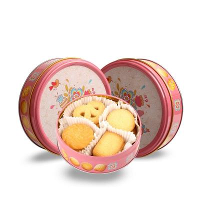 China Snack Box Style Metal Children Kids Cartoon Lovely Natural Cookie 4 Shapes Can Butter Cookies Tin for sale