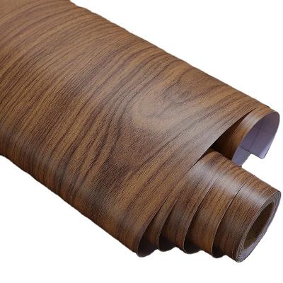 China 0.3mm Deep Emboss PVC Decorative Film Wood Grain Pvc Membrane Foil For Furniture Cabinet Doors for sale