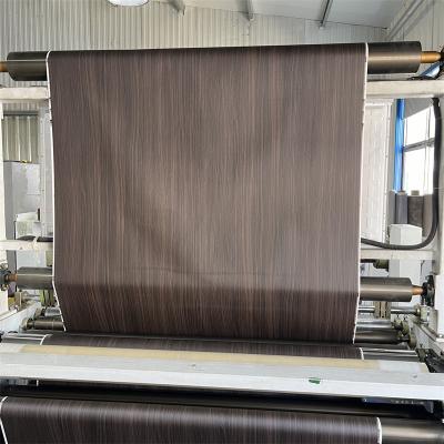 China Membrana de papel laminado de PVC de grano de madera oscuro para la prensa de vacío de la puerta del gabinete MDF en venta