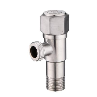 China Modern OEM 2 In 1 Chromed Two Way Silver 304 Brushed Stainless Right Angle Valve With Stainless Handle for sale