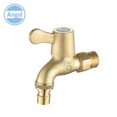 China Industrial Old Fashioned Quick Open Water Bib Gold Finish Durable Brass Faucet for sale