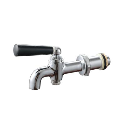 China Thermostatic Faucets Hot Heavy Duty Black Handle Chrome Finished Boiler Faucet Water Tap for sale