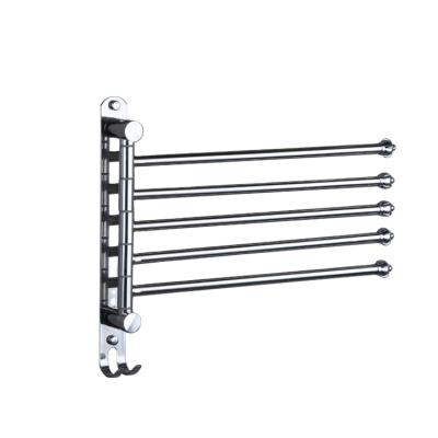 China Heater Wholesale Price Bath Accessory 304 Stainless Steel Mobile Folding Towel Rail Bar For Bathroom Wall Mounted Towel Rack With Five for sale