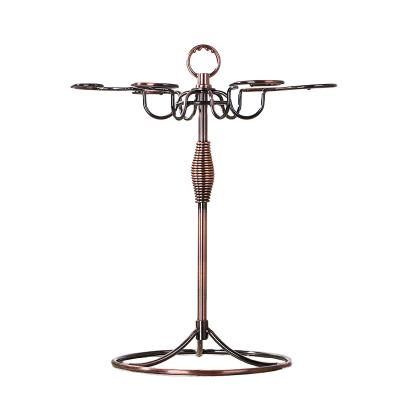 China Durable bronze metal wine glass rack for home hotel and decorative wine glass rack upside down for sale