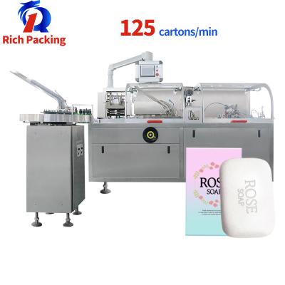 China Automatische Stückseifen-Karton-Kartonierungsverpackungs-Verpackmaschine 125 Kartone/Min zu verkaufen