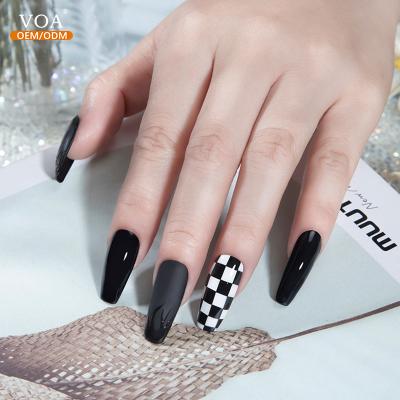 China Zhuhai VOA Factory Price 10Ml Bottle Black Color Rubber Gel Soak Off UV / LED Gel Nail Polish for sale