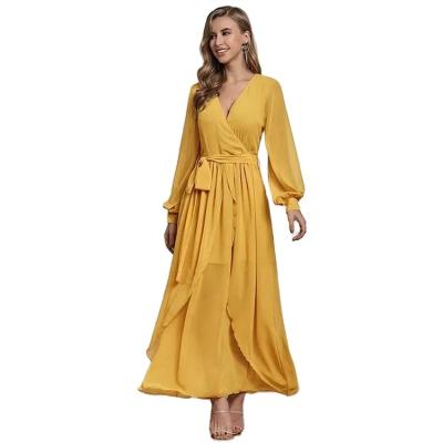 China Anti-Static Plus Size Women's Long Sleeve Lady Elegant Women's Casual Dresses Evening Dresses 2022 for sale