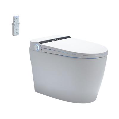 China Auto Operation Bathroom Siphonic Modern Toilet Automatic Smart 110V Bidet Ceramic One Piece Smart Toilet for sale