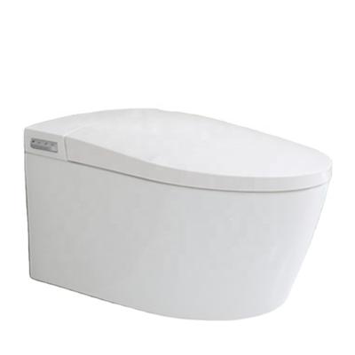 China Auto Operation Wall Hung Ceramic Smart Toilet With Intelligent Cistern For Bathroom Auto Toilet for sale