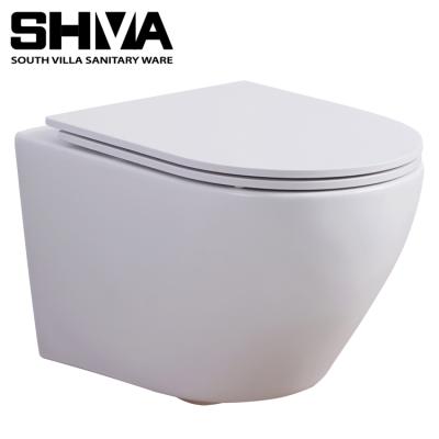 China Hot China Supplier Products Bathroom Ceramic Wall Hung Toilet WC Rimle Double-flush Sanitary Ware for sale