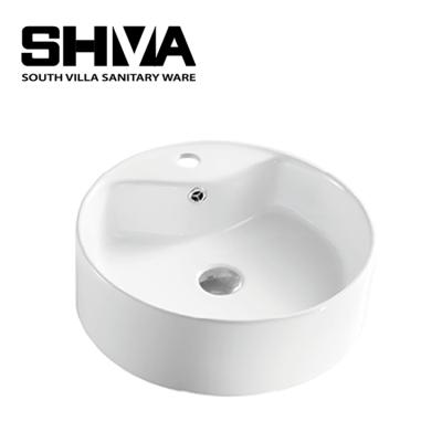 China Modern Design High Quality Cheap Price Round Countertop Bathroom Sink Wash Ceramic Hand Basin for sale