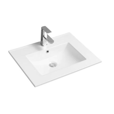 China Luxury Sanitary Slim Bathroom Sink Bathroom Wash Basin Ceramic Desgin 610mm Cabinet Wash Basin for sale