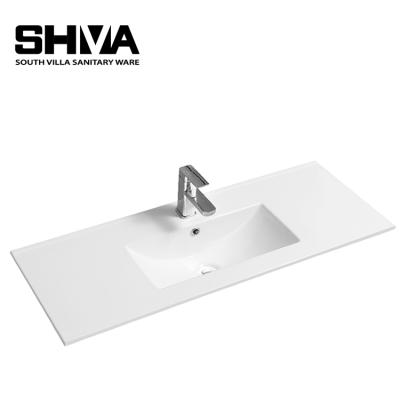 China Modern Design Wholesale Modern Bathroom Edge Cabinet Basin Countertop Ceramic Slim Sink for sale