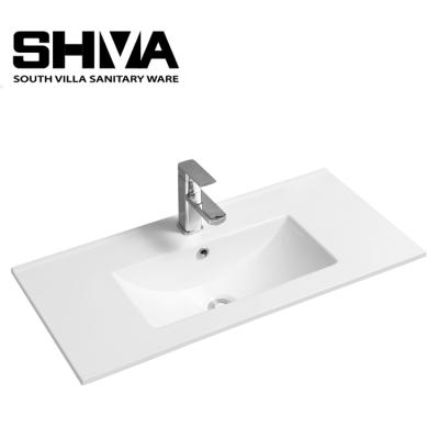 China New Modern Rectangular Slim Cabinet Modern Wash Basin for sale