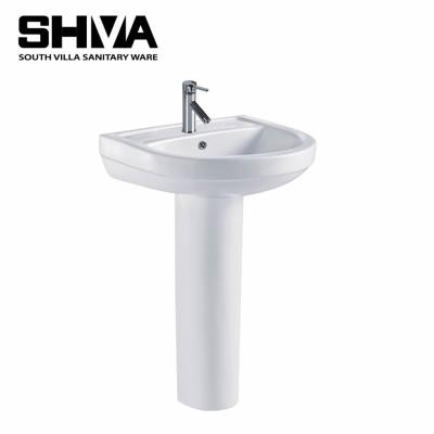 China Best Price Luxury Bathroom Desgin Ceramic Pedestal Hand Floor Sink With Stand for sale