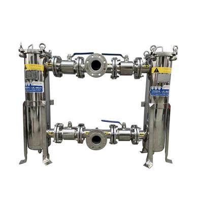 China food & Beverage Plant Stainless Steel Bag Filter Housing Duplex Strainers And Bag Filters Filtering Machine for sale