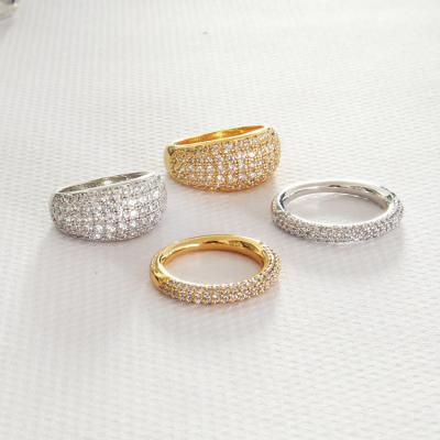 China High Quality Wide 2 Sizes Brass Zircon Rings 2 Wide Sizes High Quality Circle Brass Rings Geometric Rings For Women Polished Shiny 18K Gold Plated Hot Jewelry for sale