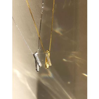 China Letter X Shape Cross Necklaces 18K Gold Plated Letter X Shape Cross Necklaces 18K Gold Plated Thin Chain Necklaces Women Choker Minimalist Sterling Silver 925 Tasty Jewelry for sale