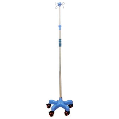 China Modern Stainless Steel Hospital 5 Legs Movable Infusion Stand / iv Drip Pole Stand for sale