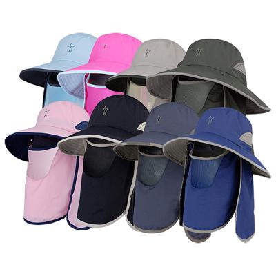 China Character Outdoor Fishing Hat Sun Hat With Removable Neck Cover Sun Bucket Hat Outdoor Fishing Hat for sale