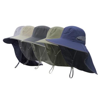 China Sun Bucket Hat Sun Bucket Hats Beach Cap Man Character Fishing Hat Outdoor Breathable Fishing Hat for sale