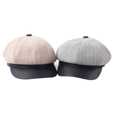 China Custom Wholesale Character Young Style Color Beret Hat Skin Of Brim Beret Hat for sale