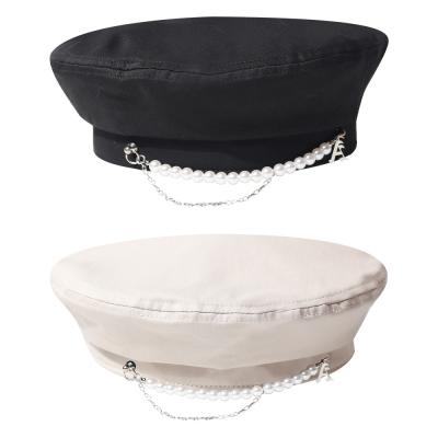 China Custom Character Fashion Vintage Women Adjustable Strap Beret Hat No Brim Sun Visor Brim Hat for sale