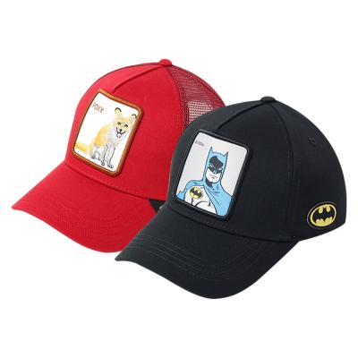 China 5 JOINT Wholesale Custom Made High Quality Hats Logo Cartoon Trucker Caps Custom Woven Panel Trucker Hats for sale