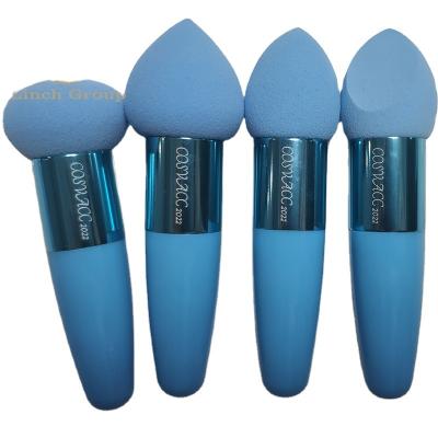 China Soft Touch Makeup Sponge Brush Eyeshadow Applicator Eye Blender Brush with Handle for sale