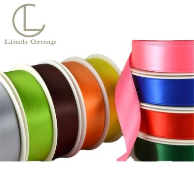 China LC-DR100 Bright Color Stability Custom Logo Anniversary Personalized Gold Foil Grosgrain Satin Ribbon For Christmas Decoration for sale