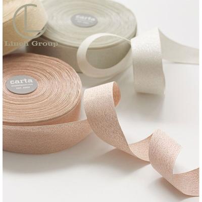 China Bright Color Stability Custom 75Mm Grosgrain Satin Ribbon Logo Printed Grosgrain Ribbon LC-DR001 for sale