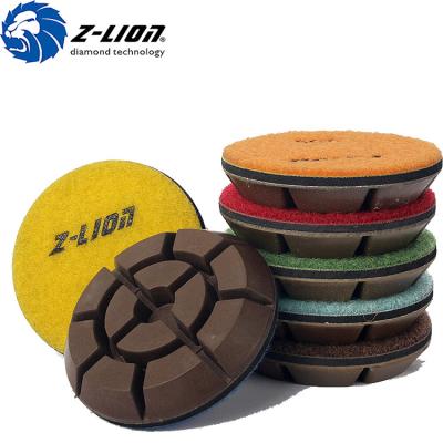 China Z-lion 10.5mm Thickness Diamond Resin Floor Polishing Pads Water Floor Polishing For Concrete for sale