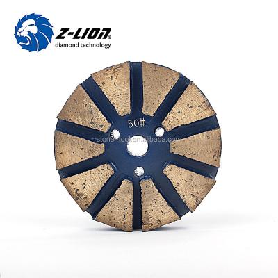 China Durable 10 Triangles Diamond Metal Grinding Disc Floor Polish Pads for sale