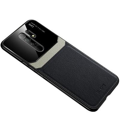 China Mirror Back Case Shockproof Back Cover Camera Protective Case Strongly Shockproof PC Leather Phone Case For OPPO Reno4 4G 5G/Realme-C15/A74 4G for sale