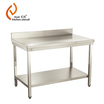 China Commercial Hotel / Kitchen 18-Gauge 304 Stainless Steel Work Table With Galvanized Legs And Undershelf for sale