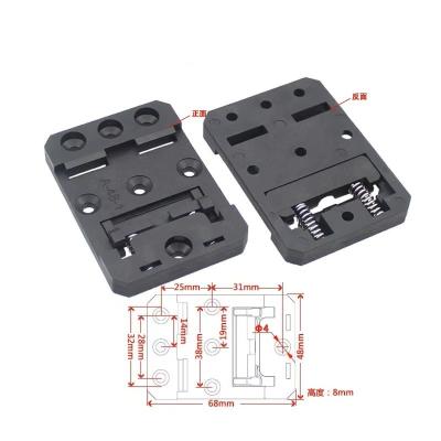 China Din Rail Mount, Plastic PA66 Nylon Black 35mm Din Rail Clamp Din Rail Mounting Clip Din Rail Mounting Bracket 48mm width A-48-1 for sale