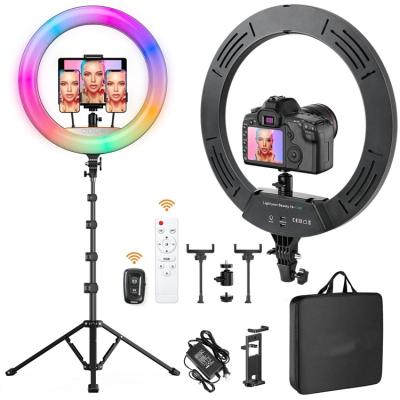 China New Amazon PORTABLE 360 RGB 45cm Ringlight 18inch Dimmable Selfie Photographic Lighting Led 18inch Ring Light for sale