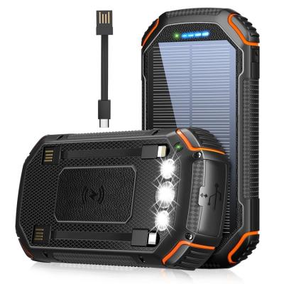 China 20000mah Portable Waterproof Solar Charger Sloar Panel Charging Solar Power Power Bank For Cell for sale