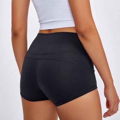 China Antibacterial Warm Simple High Waist Soft Quick Dry Sports Simply Color Running Shorts Fitness Women Biker Shorts for sale